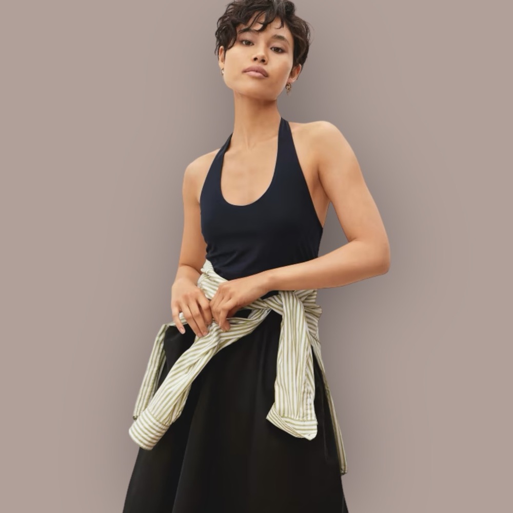 Everlane The Halter Tank in Black Medium